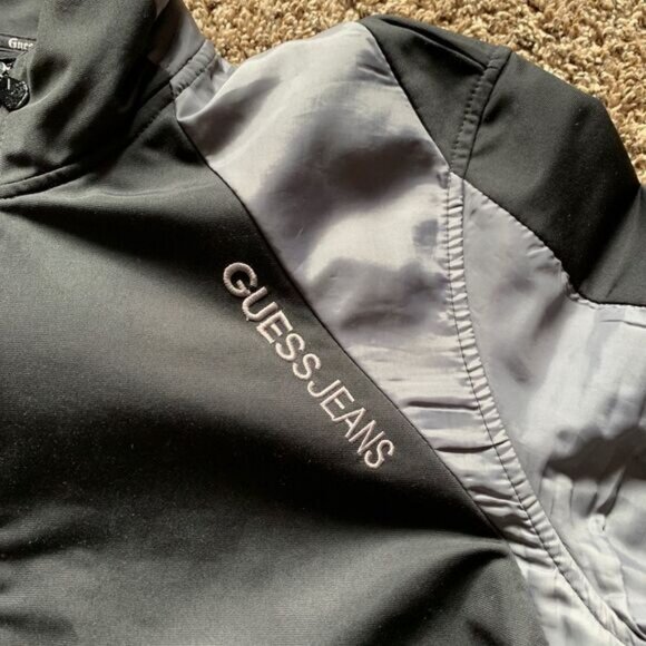 Guess Jeans Large Black Track Jacket Full Zip. - Picture 2 of 4